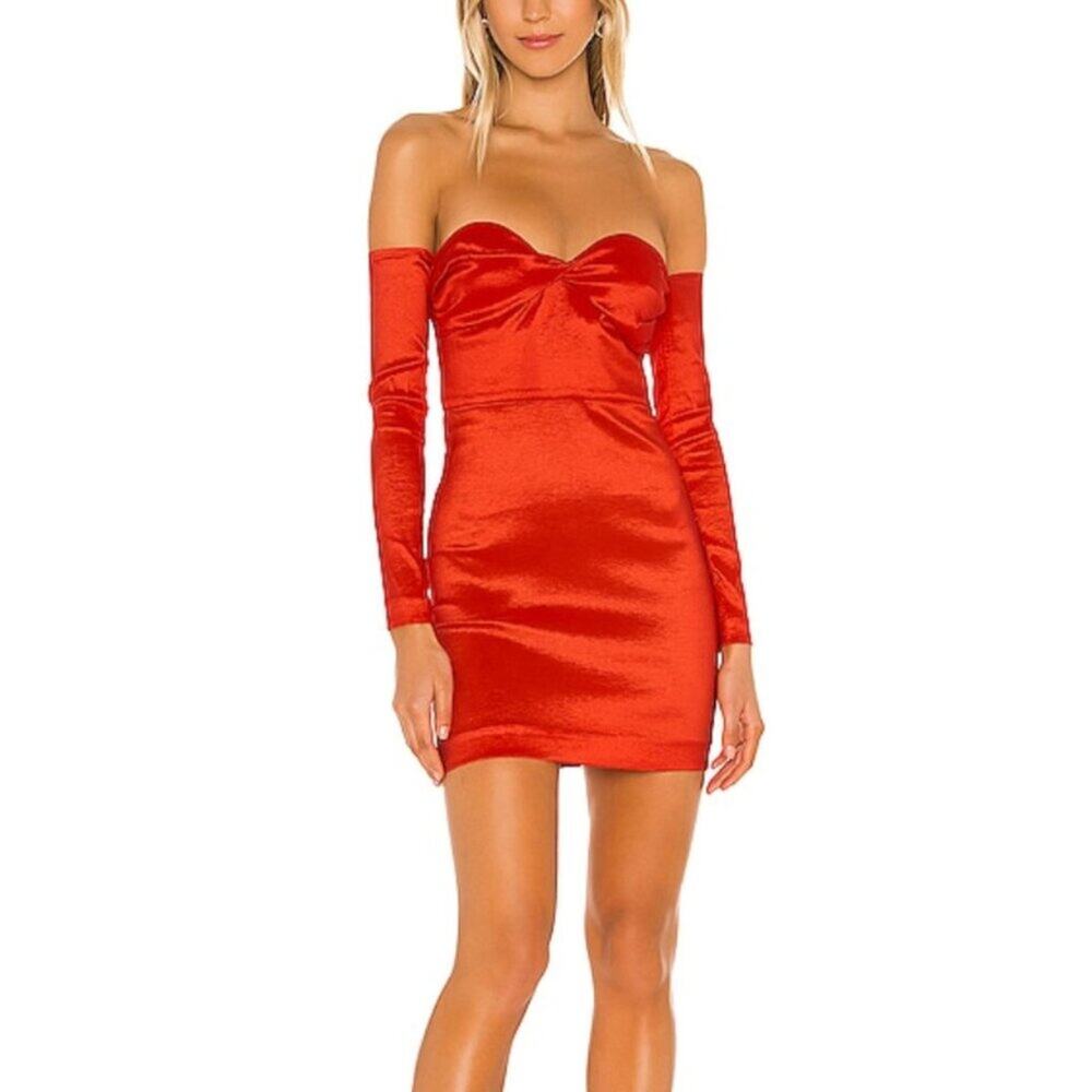 Lovers + Friends Aylah Mini Dress in Red Orange